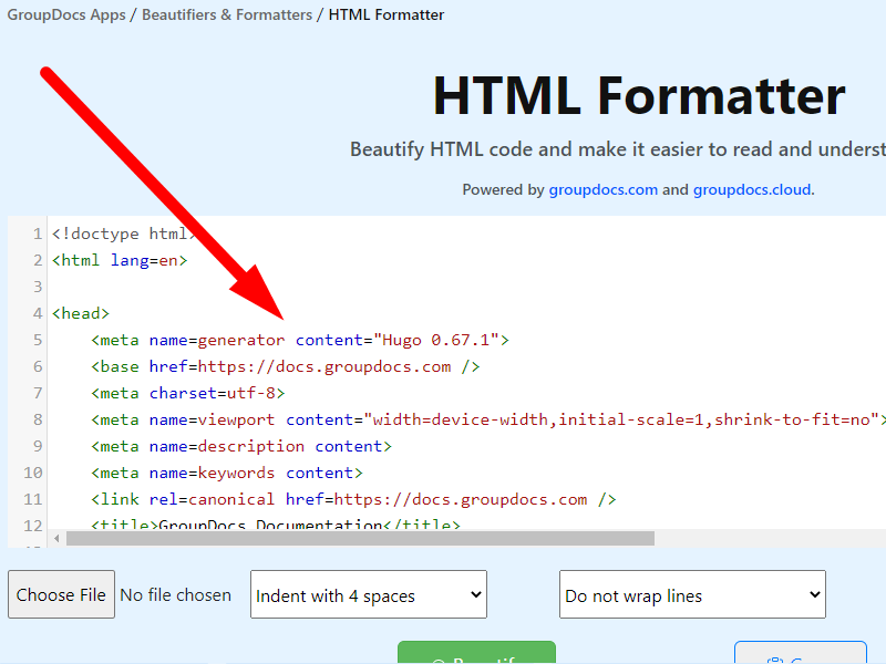 HTML Formatter Online - Beautify HTML